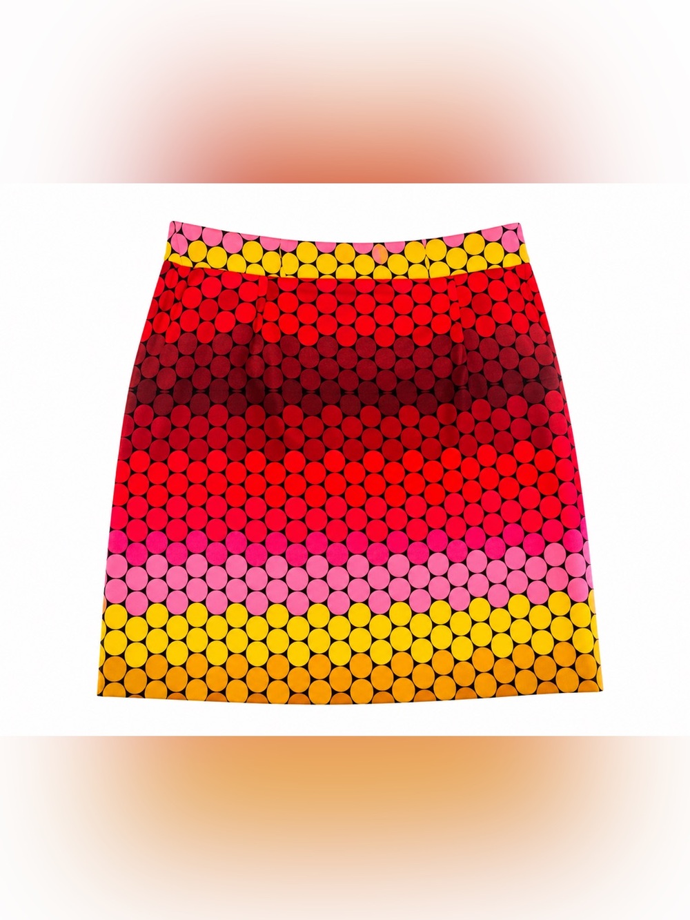 Premise Color-Block Polka Dot Mini Skirt — Red, Pink & Yellow